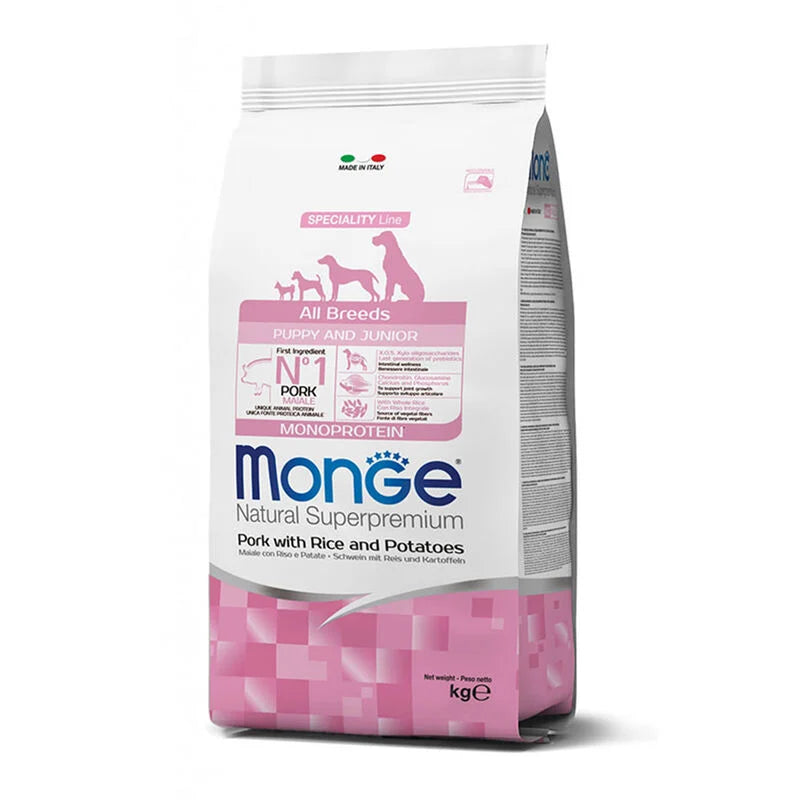 Monge Natural Superpremium Puppy&Junior All Breeds MAIALE, RISO e PATATE