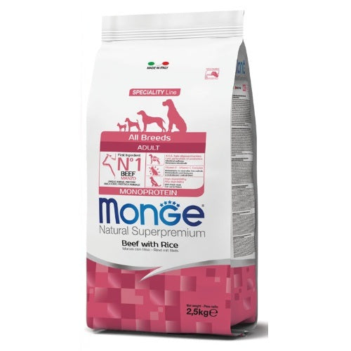 Monge Natural Superpremium Adult All Breeds Monoprotein MANZO e RISO